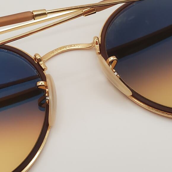 Ray-Ban RB 3647N Sunglasses Round Double Bridge Aviator Gradient Arista Gold - Picture 15 of 16